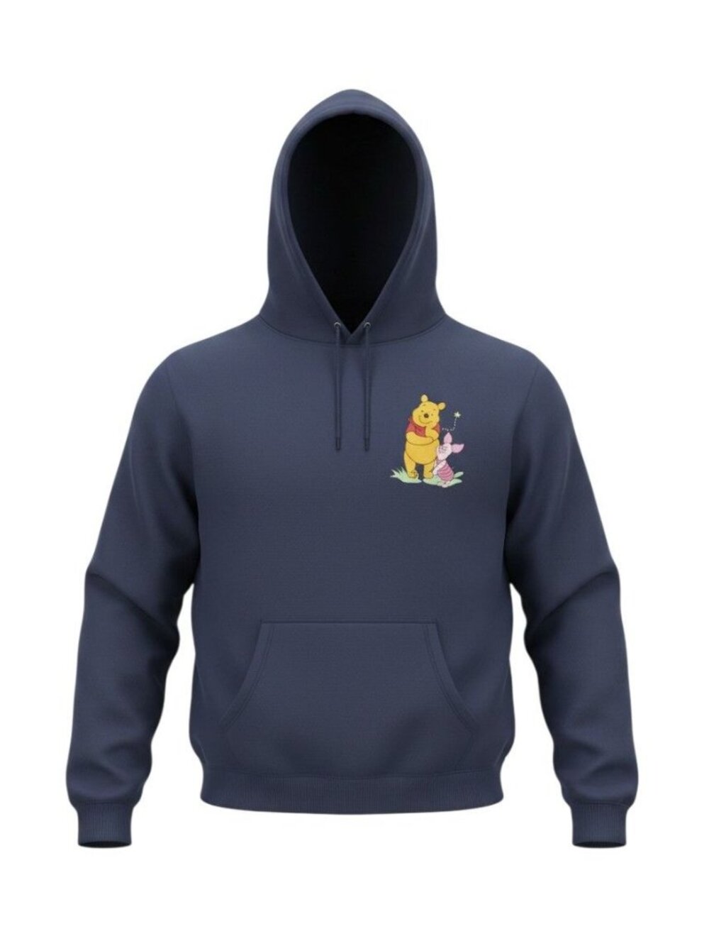 Disney Winnie The Pooh Navy Blue Front & Back Graphic Hoodie Unisex XS